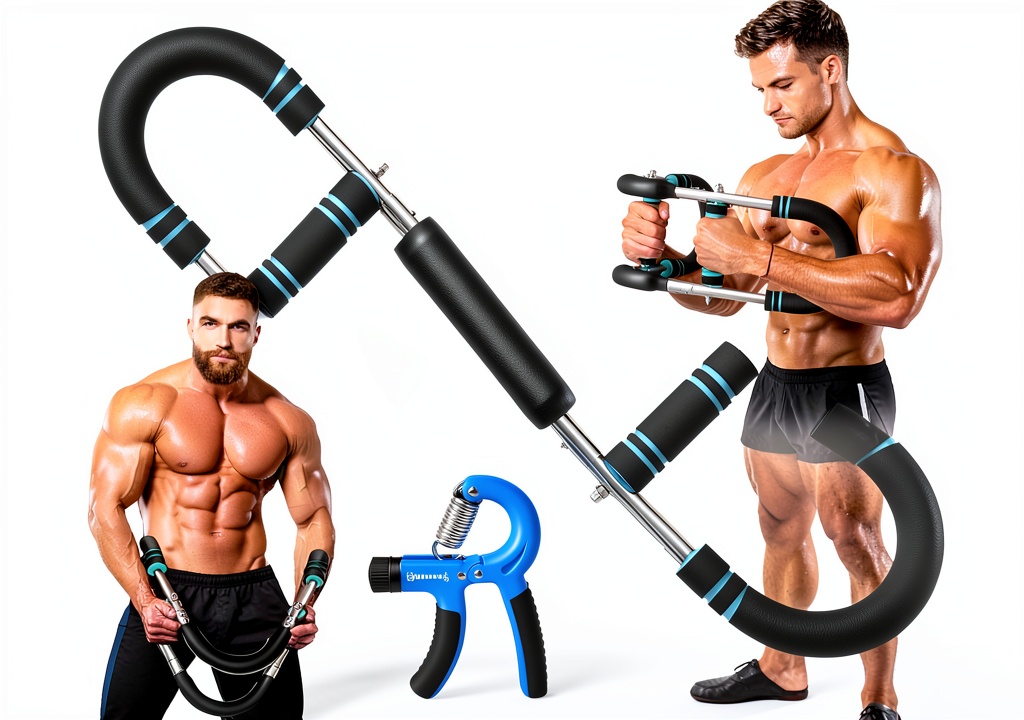 KIMCHUL Twister Arm Trainer and Grip Strengthener in blue color on a gym mat