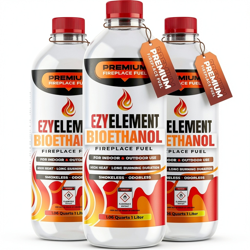EZYELEMENT Bioethanol Fuel burning in a tabletop fireplace