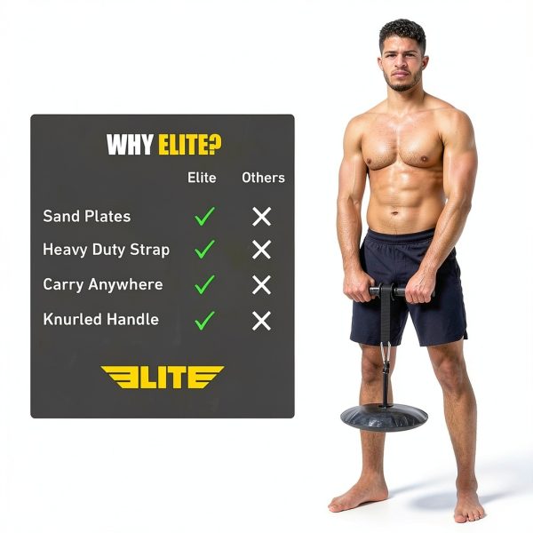 Elite Sports Forearm Strengthener Black Steel Home Gym-5