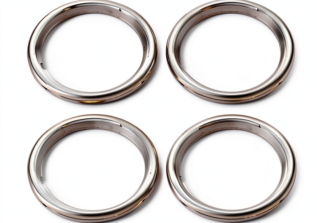 IWC chrome wheel trim ring installed on a car wheel