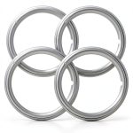 Chrome Rim Trim Ring Set 15in Brighter Design Snap‑On Universal Fit-0