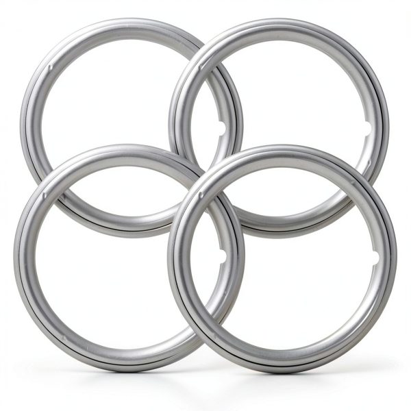 Chrome Rim Trim Ring Set 15in Brighter Design Snap‑On Universal Fit-0