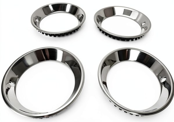 Wheel Trim Ring JEGS Stainless Steel Chrome Plated 14x7 Fit-0
