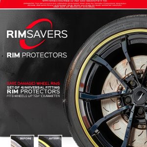 RimSavers Yellow Rim Protector Set 4 Count Universal Fit Plastic-0
