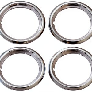 IWC 13 Inch Chrome ABS Wheel Trim Ring – Lightweight Silver Spoke‑Clip-0