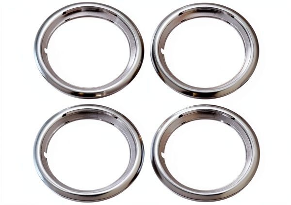 IWC 13 Inch Chrome ABS Wheel Trim Ring – Lightweight Silver Spoke‑Clip-0