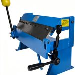 Erie Tools Heavy-Duty 24" Pan and Box Brake w Adjustable Fingers 16-Gauge Steel/Aluminum Capacity 0–135° Bend Range Bench Mount Sheet Metal Brake for Fabrication and Bending-0